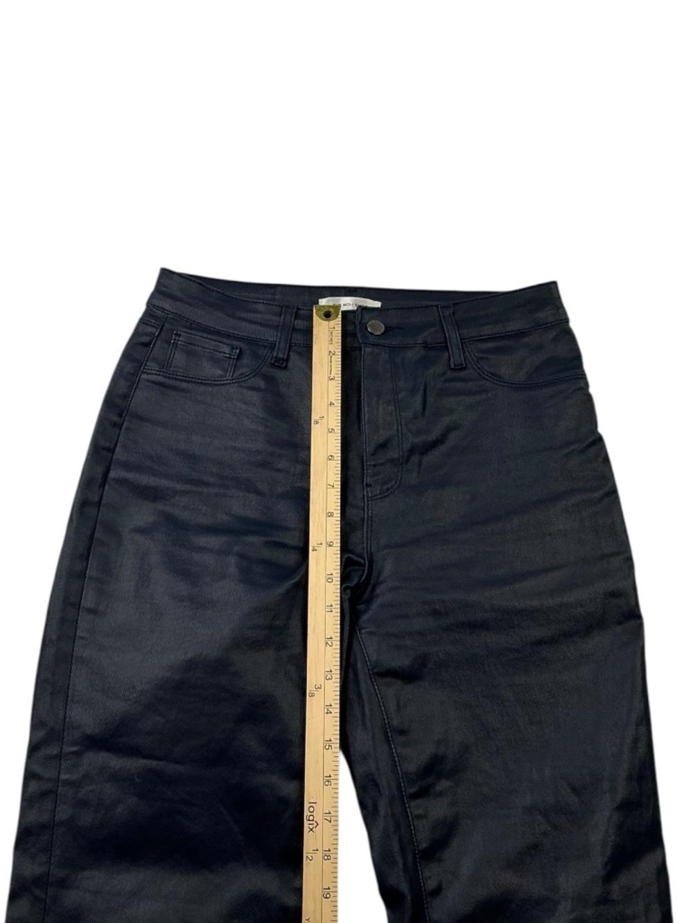 The Noli Shop Aria Faux Leather Coated Bootcut Jeans High Rise 30 - Picture 9 of 10